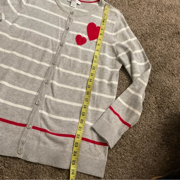 Christopher & Banks Valentine Heart Cardigan Sweater L - Picture 3 of 6